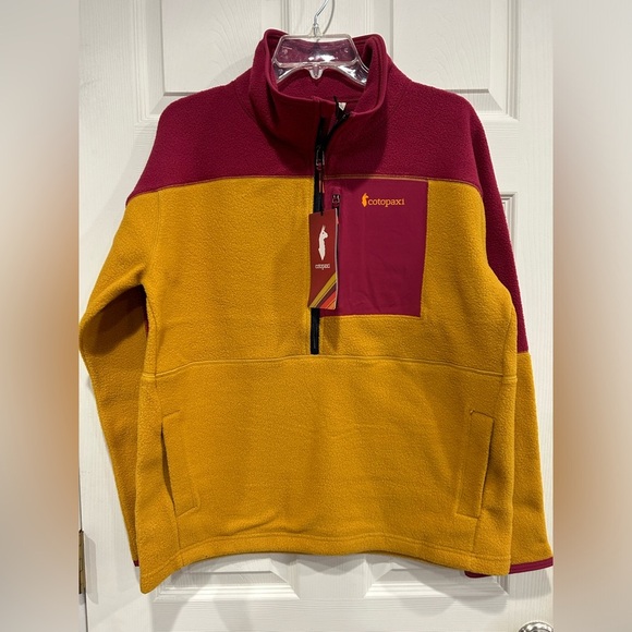 Cotopaxi Women's Large Abrazo Half-Zip Fleece Jacket Raspberry Pink Yellow NWT - Picture 1 of 7
